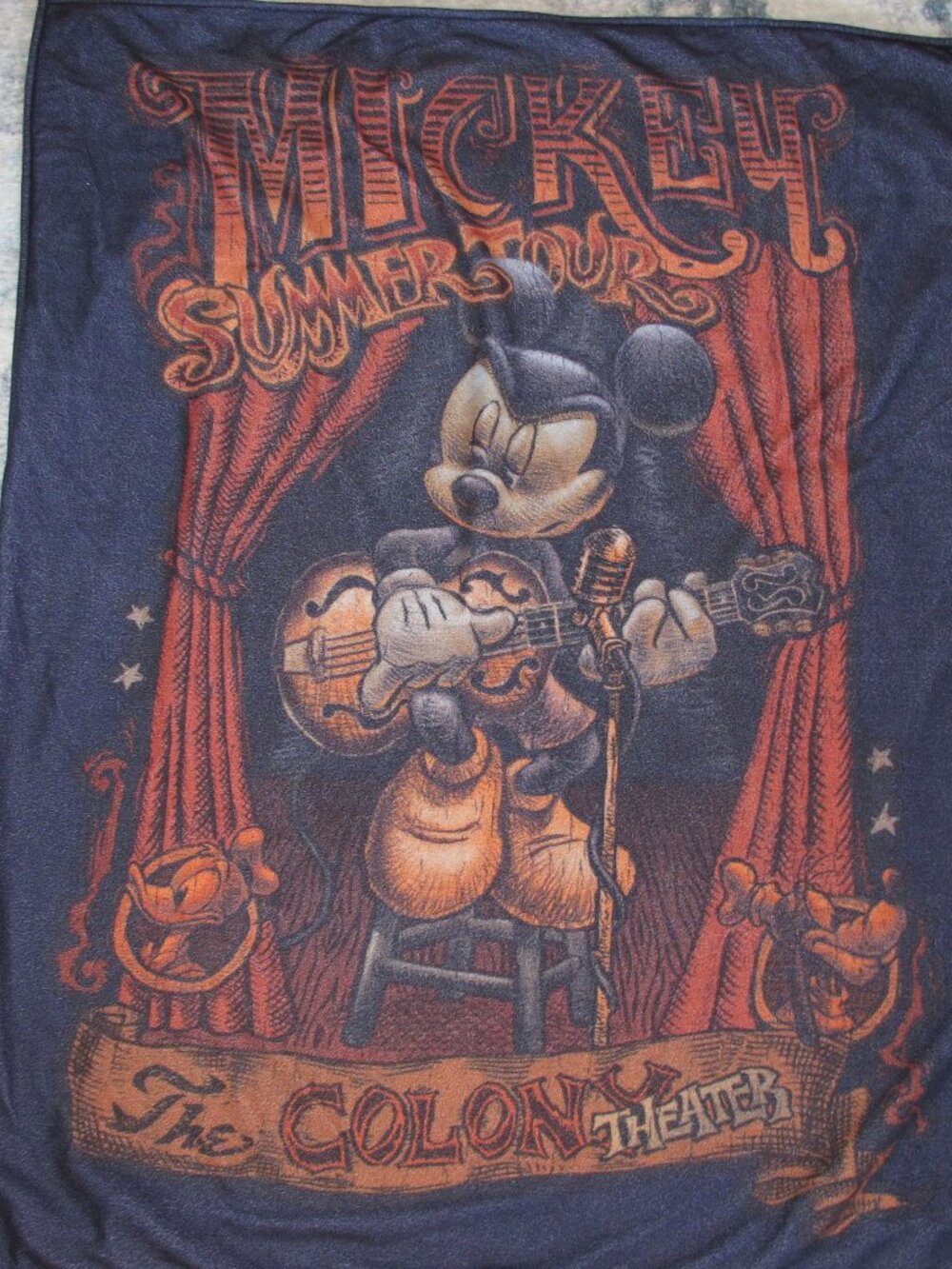Disney Mickey Summer Tour Colony Theater Fleece Throw Blanket 57 x 44.5 inches